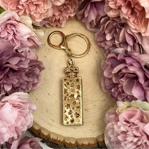 Chic Multicolor Crystal Perfume Bottle Keychain Charm - Picture 13 of 14